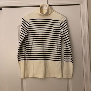 New with tags, cream/navy turtleneck